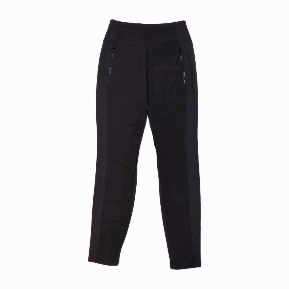 Athleta Headlands Hybrid Moto Tight Womens 4 Black Zip Pocket Zip Ankle Leggings